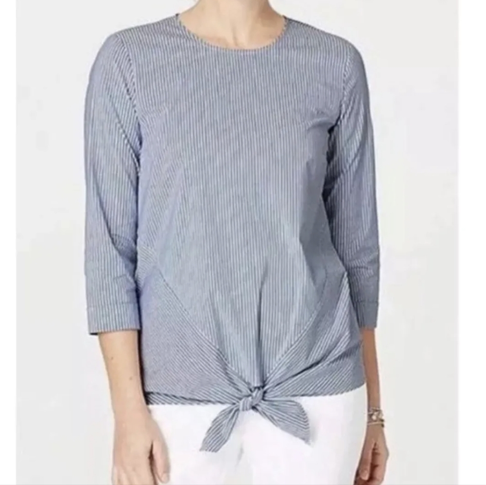 J.Jill blue and white stripe top, XL tall